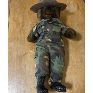 Bear Forces of America US Army Plush Teddy Bear IRA Green Camo w/ Dog Tag 20inch
